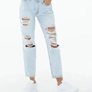 Mom Jean Aeropostale ripped light wash womens jeans